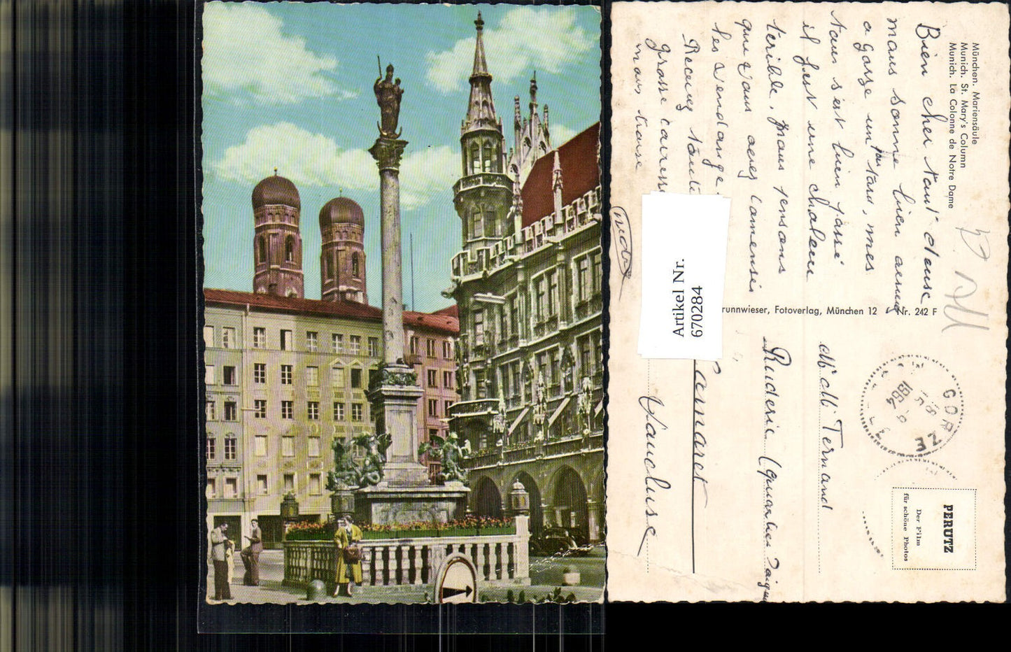 670284,München Munich Mariensäule La Colonne de Notre Dame