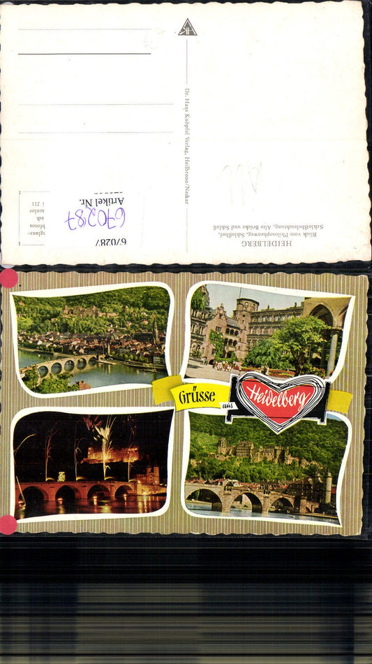 670287,Mehrbild Ak Heidelberg Blick v. Philosophenweg Schlosshof Alte Brücke