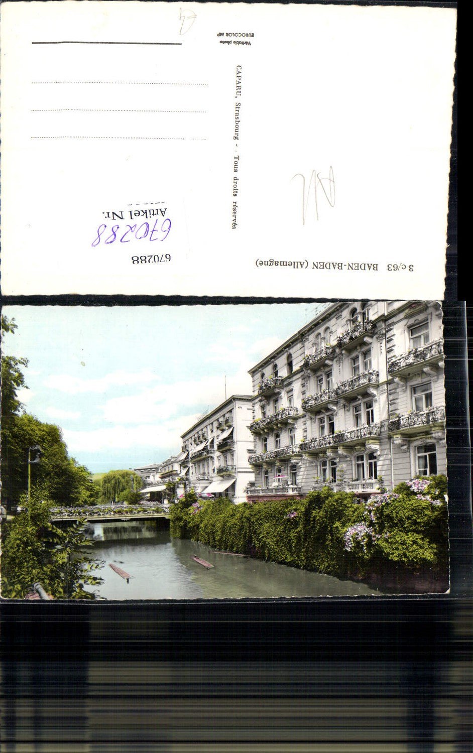 670288,Baden-Baden Allemagne Ansicht Brücke Häuser Hotel