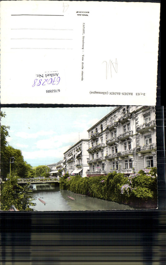 670288,Baden-Baden Allemagne Ansicht Brücke Häuser Hotel