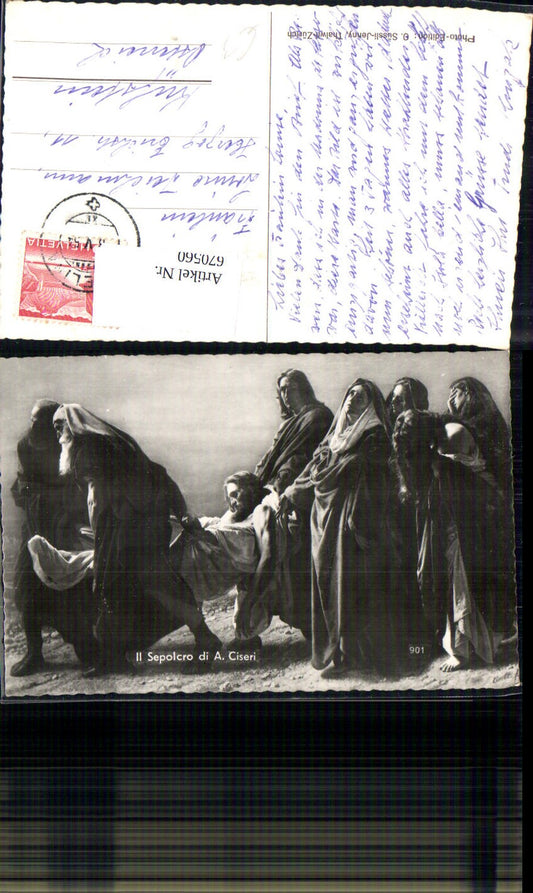 670560,Künstler Ak Il Sepolcro di A. Ciseri Jesus wird getragen Frauen trauern Religion