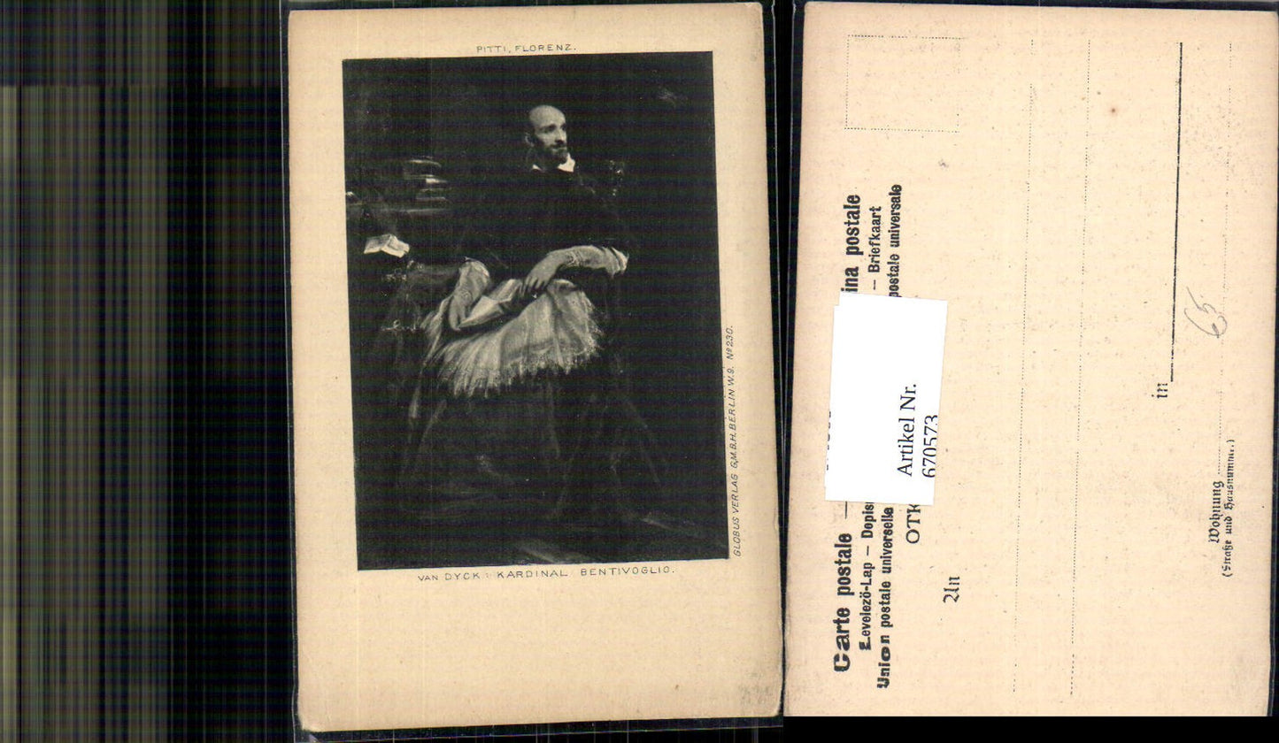 670573,Künstler Ak Van Dyck Kardinal Bentivoglio Religion Portrait