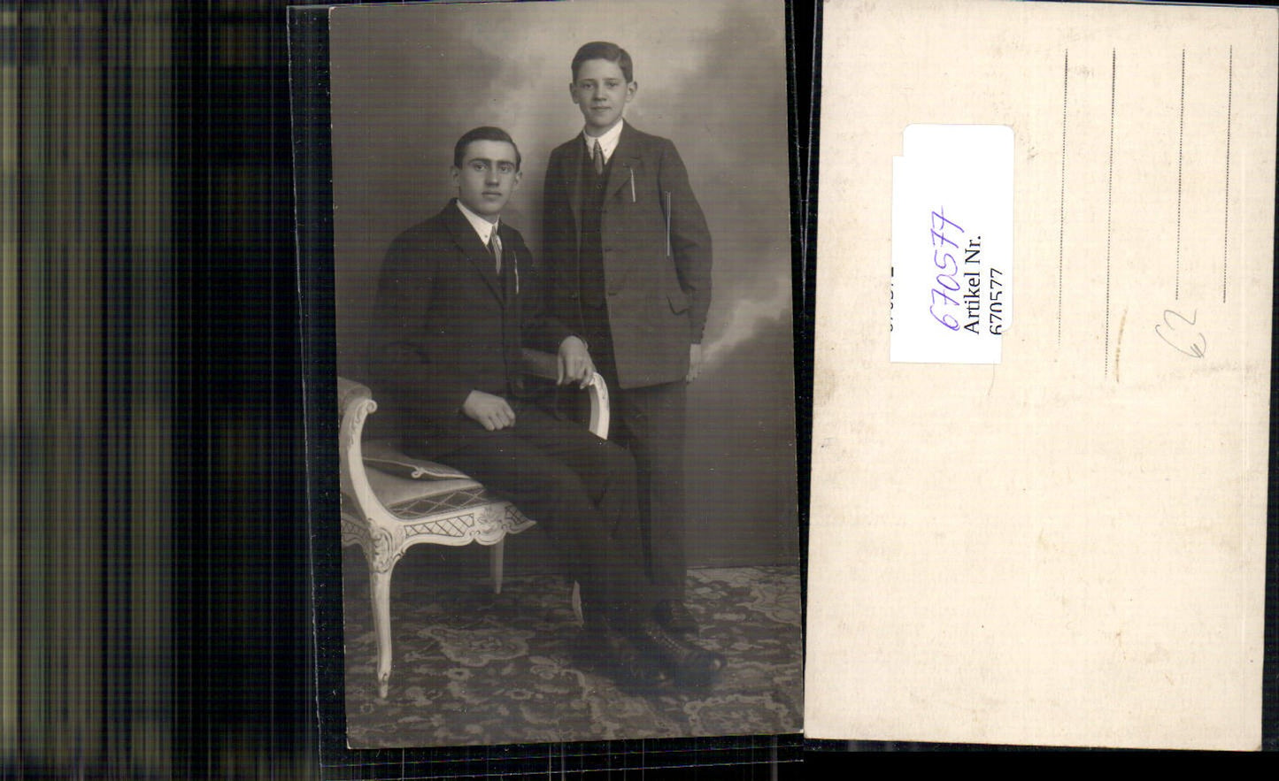 670577,Foto Ak Mann Bub Junge Anzug Portrait