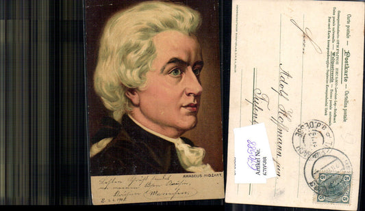 670588,Künstler Ak Amadeus Mozart Portrait Musik Komponist