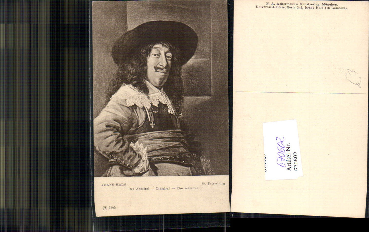 670602,Künstler Ak Frans Hals Der Admiral Portrait St Petersburg