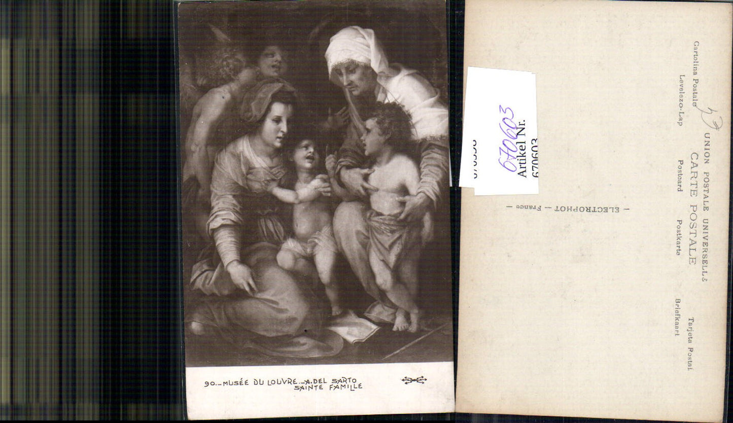 670603,Künstler Ak A. del Sarto Sainte Familie Heilige Familie Religion