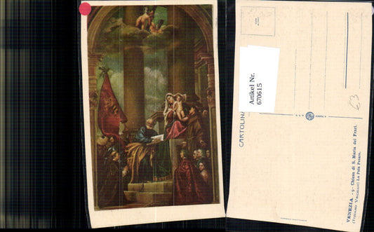 670615,Künstler Ak Tiziano Vecellio Venezia Venedig Chiesa di S. Maria dei Frari La Pala Pesaro