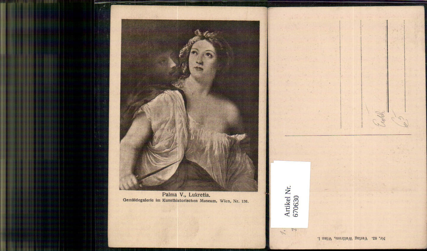 670630,Künstler Ak Palma V. Lukretia Erotik