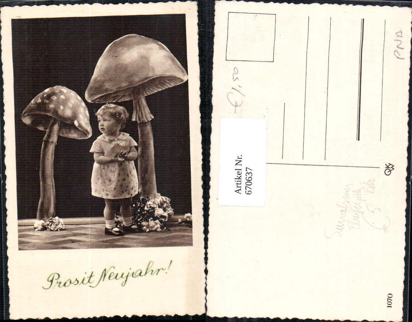 670637,Surrealismus Fliegenpilz Pilz mit Kind Mädchen Neujahr