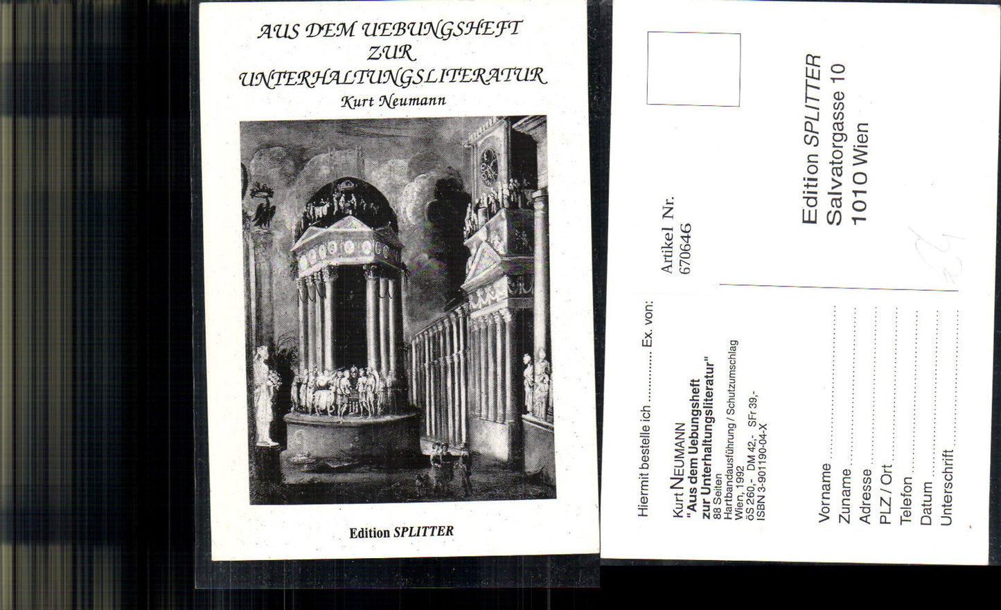 670646,Kurt Neumann Aus d. Übungsheft zur Unterhaltungsliteratur Edition Splitter