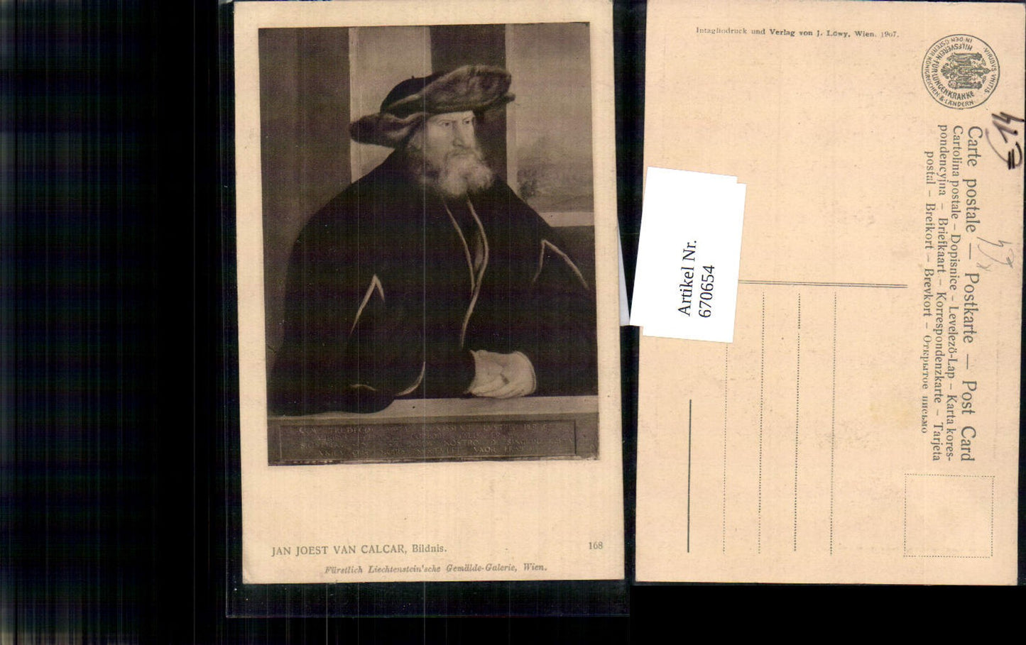 670654,Künstler Ak Jan Joest van Calcar Bildnis Mann Mantel Haube Pelz
