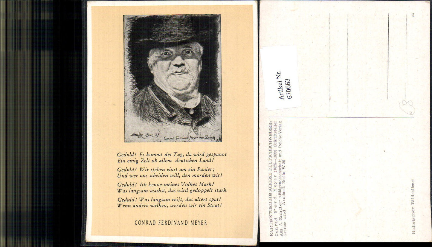 670663,Schriftsteller Conrad Ferdinand Meyer v. Zunch Spruch Text