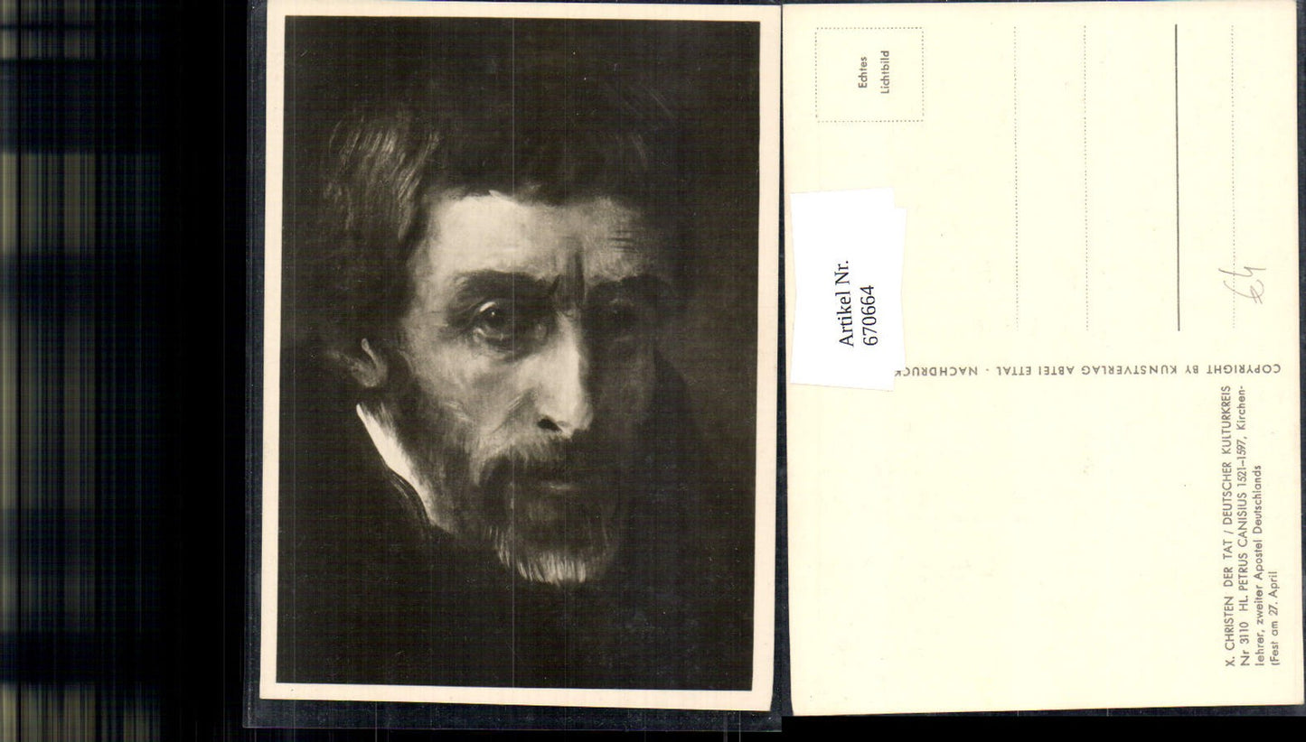 670664,Hl. Petrus Canisius Kirchenlehrer Portrait Religion