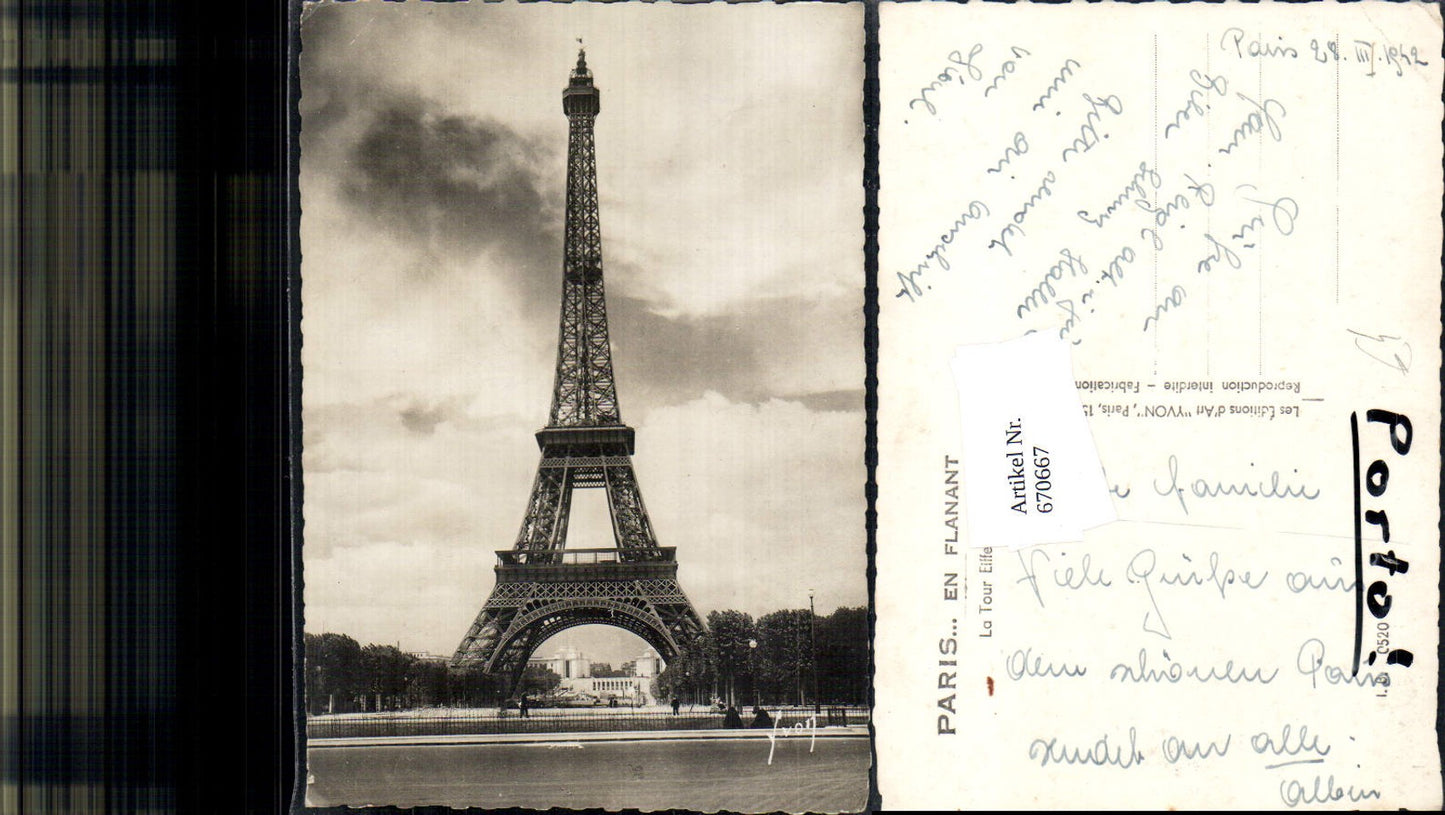 670667,Foto Ak Paris La Tour Eiffel Eiffelturm France