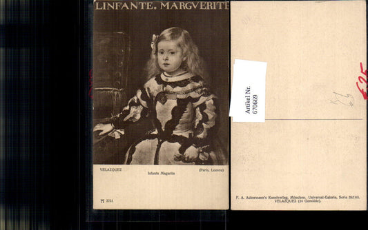 670669,Künstler Ak Velaquez Infanta Magarita als Kind Spain Margarita Theresa  Adel