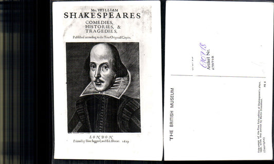 670718,Portrait Schriftsteller William Shakespeare printed by Isaac Iaggard Ed. Blount
