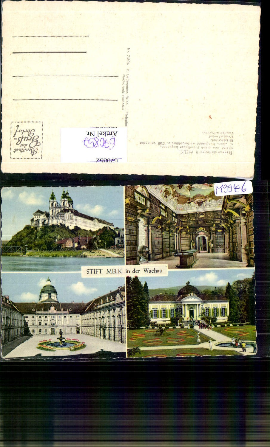 670857,Mehrbild Ak Melk Stift Melk Benediktinerstift Bibliothek Garten