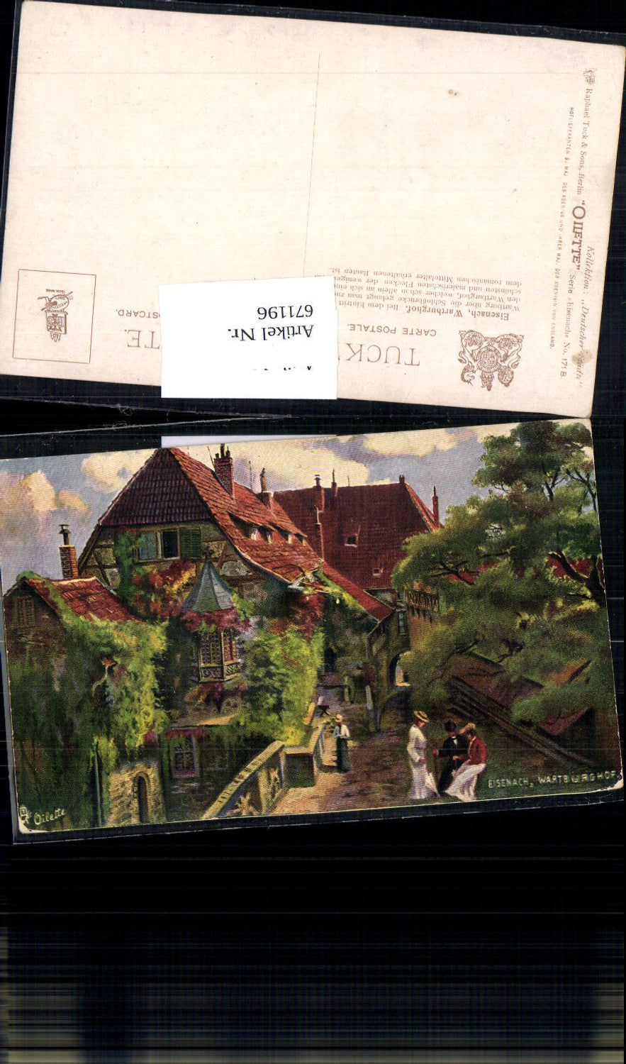 671196,Künstler AK Raphael Tuck Oilette 171 B Eisenach Wartburg Frauen Hof