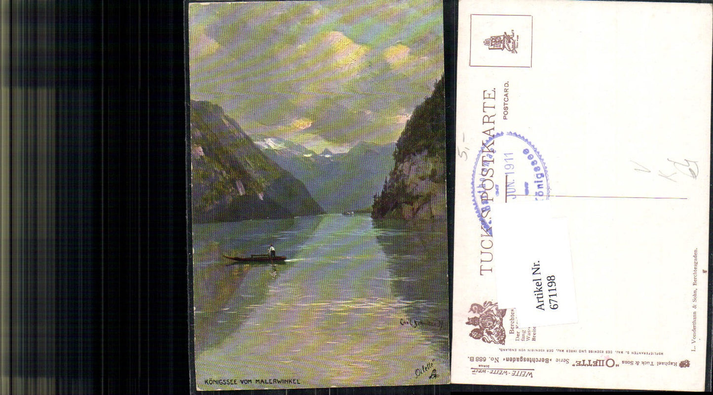 671198,Künstler AK Raphael Tuck Oilette 688 B Königsee Berchtesgaden Carl Schultze
