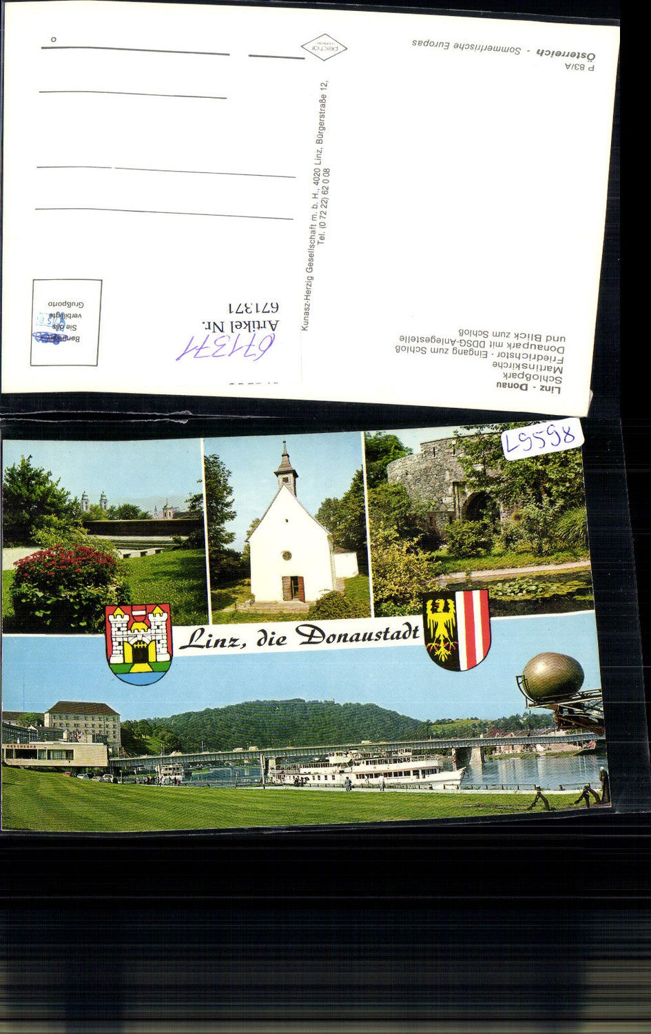 671371,Mehrbild Ak Linz a. d. Donau Schlosspark Martinskirche Friedrichstor Schiff Dampfer