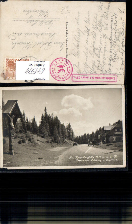 671594,Foto Ak Rennweg am Katschberg Katschberghöhe Grenze Salzburg Kärnten