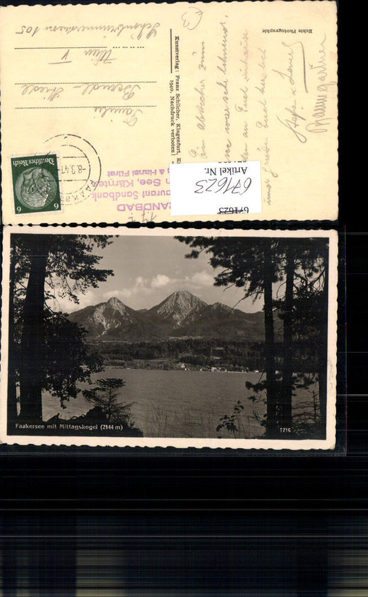 671623,Foto Ak Faakersee mit Mittagskogel Egg am Faaker See Villach