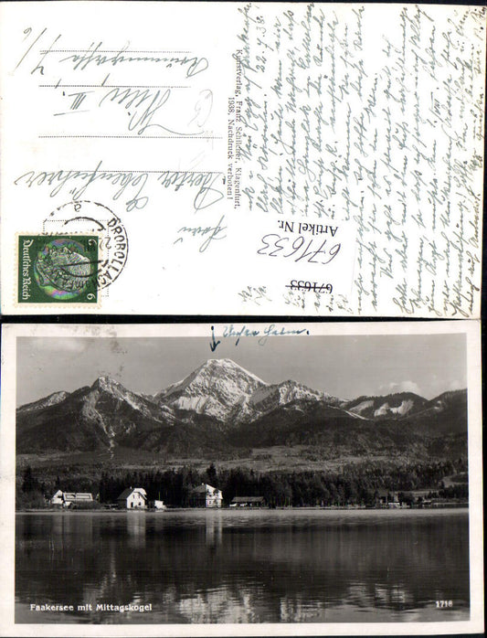 671633,Foto Ak Faakersee mit Mittagskogel Egg am Faaker See Villach