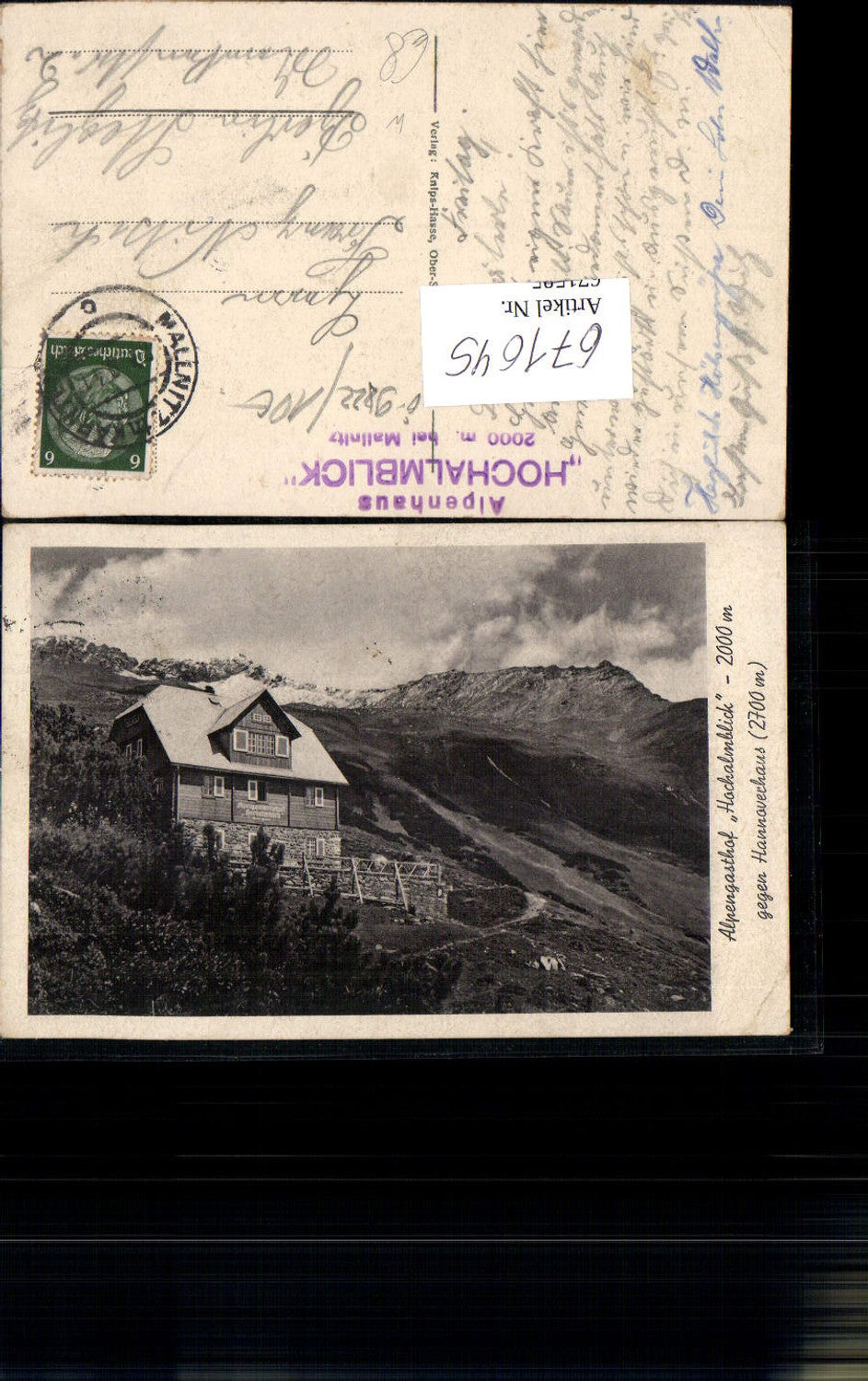 671645,Mallnitz Alpengasthof Hochalmblick geg. Hannoverhaus