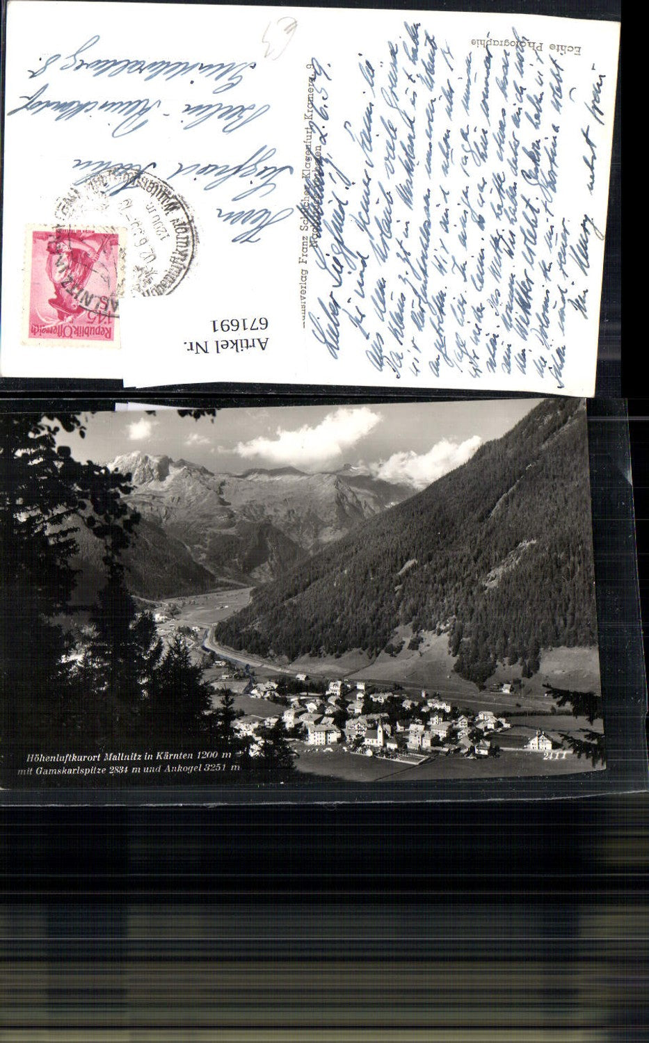 671691,Foto Ak Mallnitz m. Gamskarspitze u. Ankogel