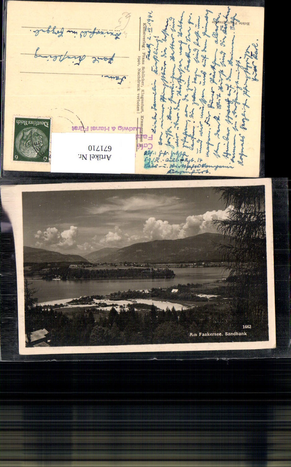 671710,Foto Ak Am Faakersee Sandbank Federaun Villach