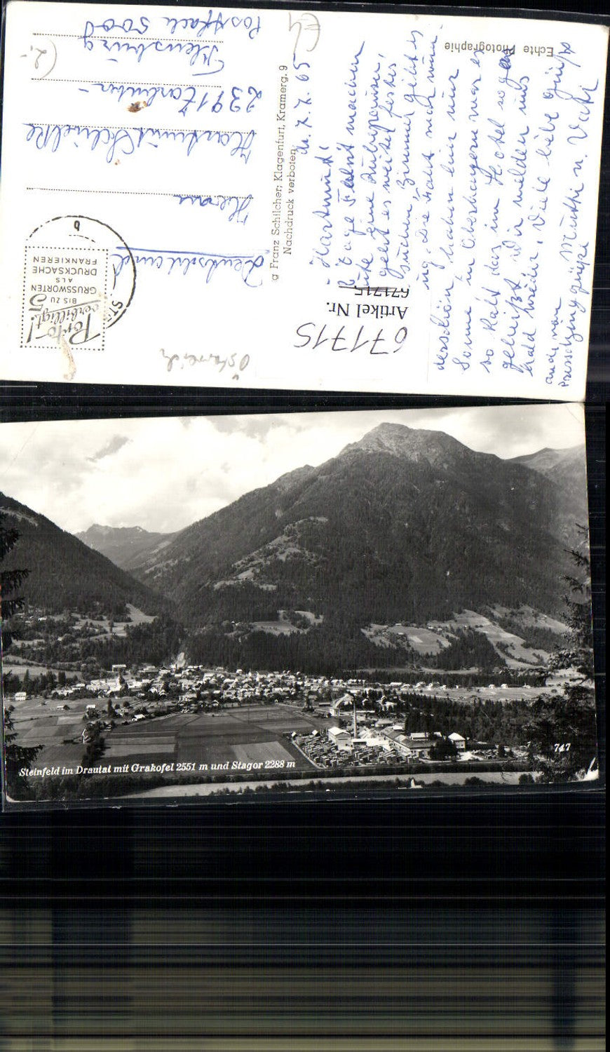 671715,Foto Ak Steinfeld im Drautal mit Grakofel u. Stagor