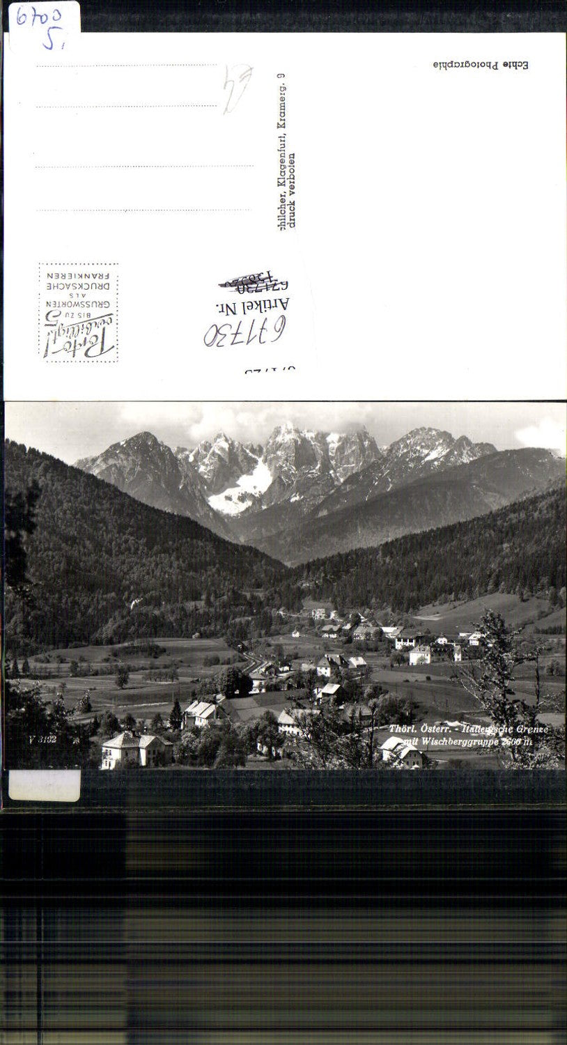 671730,Foto Ak Thörl Arnoldstein Thörl-Maglern Grenze Wischberggruppe