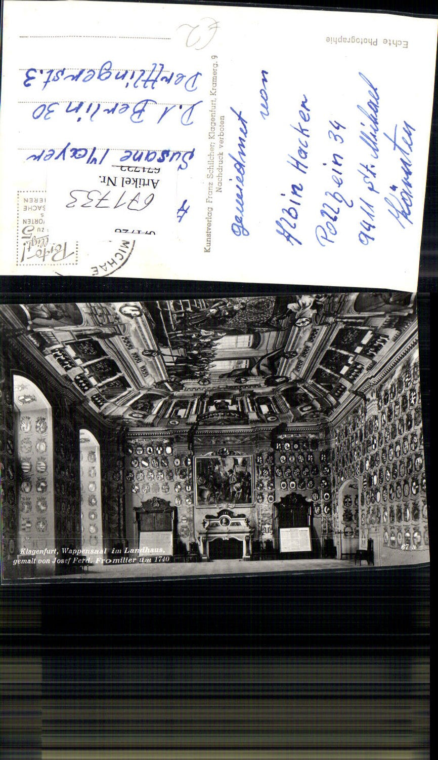 671733,Foto Ak Klagenfurt Wappensaal Landhaus Interieur