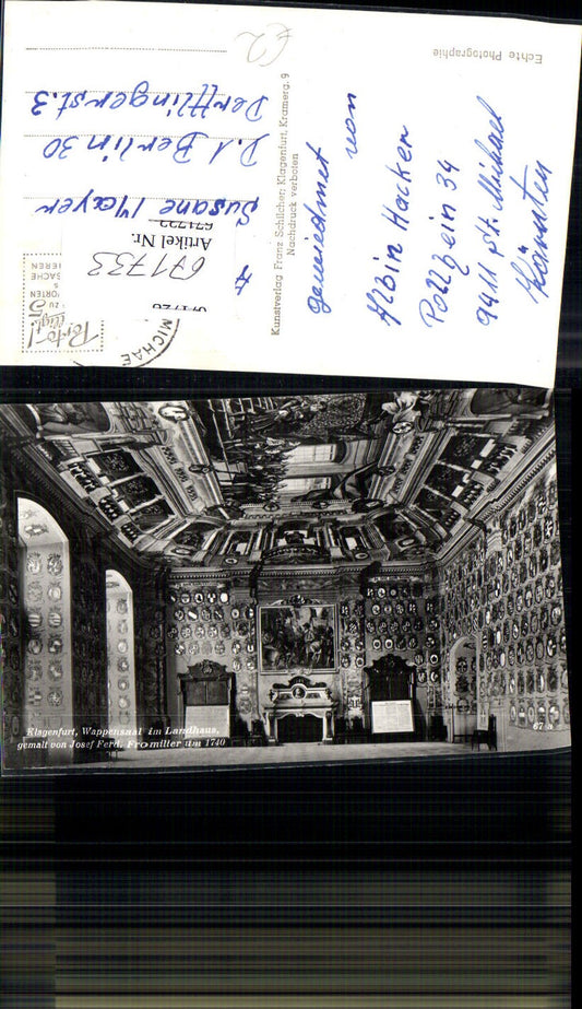 671733,Foto Ak Klagenfurt Wappensaal Landhaus Interieur