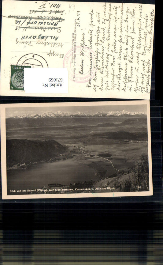 671869,Foto Ak Blick v. d. Kanzel Ossiachersee Karawanken Treffen am Ossiacher See