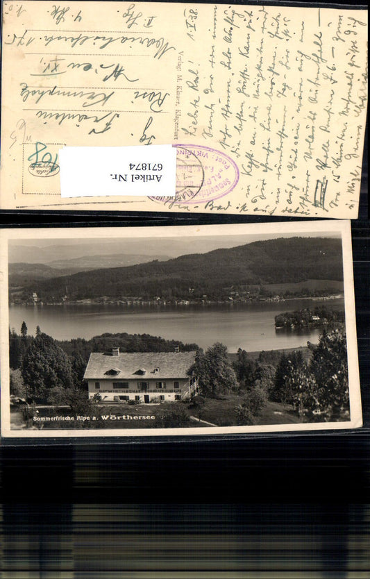 671874,Foto Ak Alpe a. Wörthersee Klagenfurt-Viktring Klagenfurt