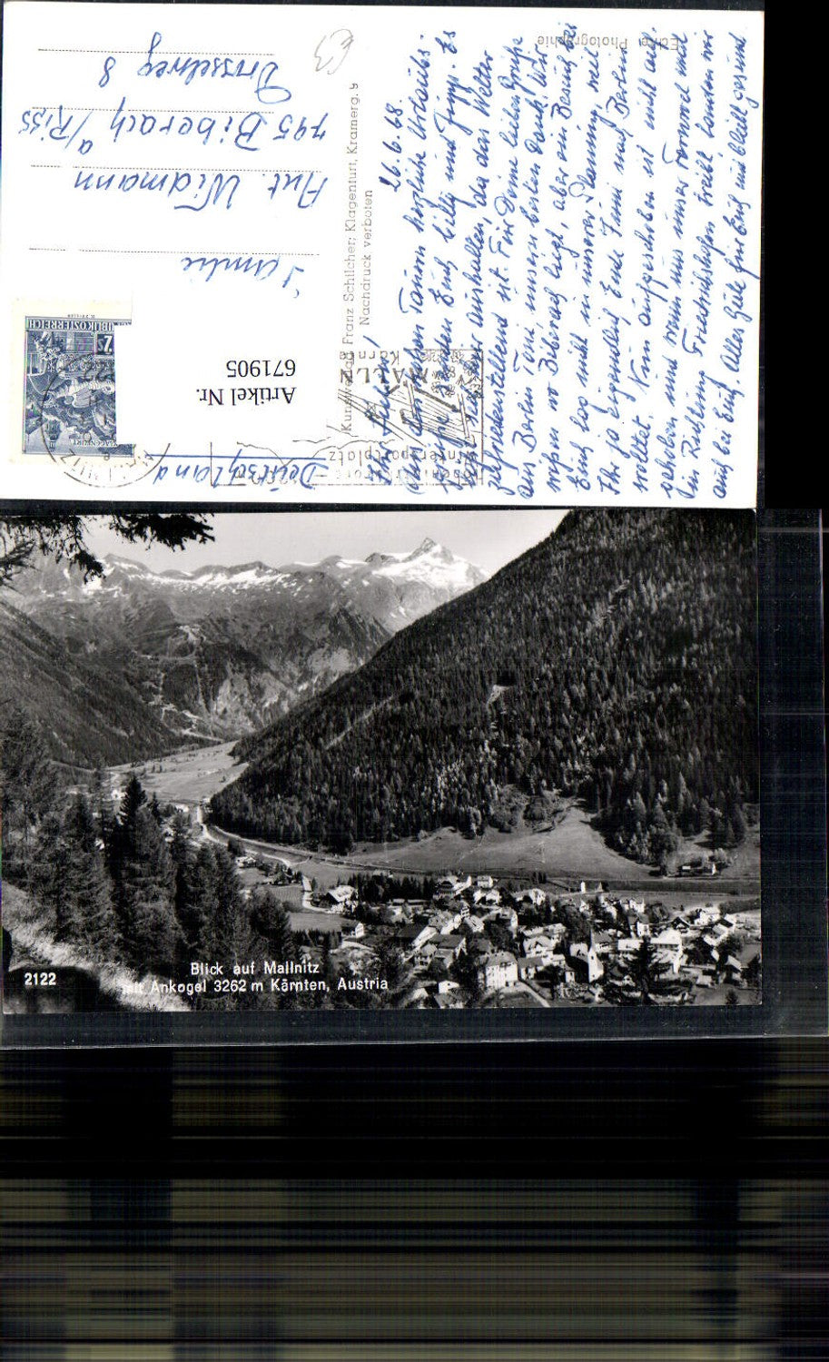 671905,Foto Ak Blick auf Mallnitz mit Ankogel