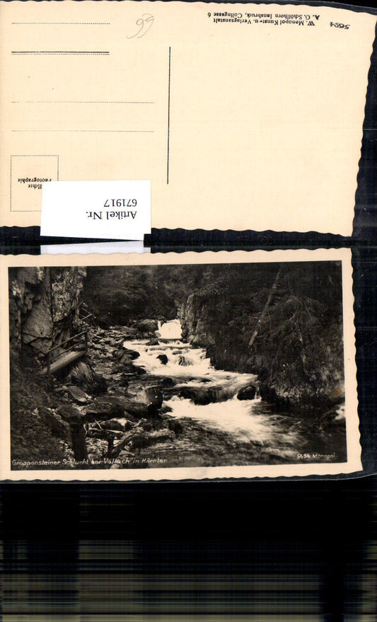 671917,Foto Ak Groppensteinerschlucht b. Vellach Obervellach