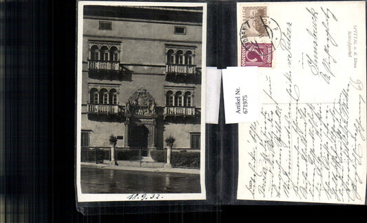671975,Foto Ak Spittal a. d. Drau Schloss Porcia Schlossportal