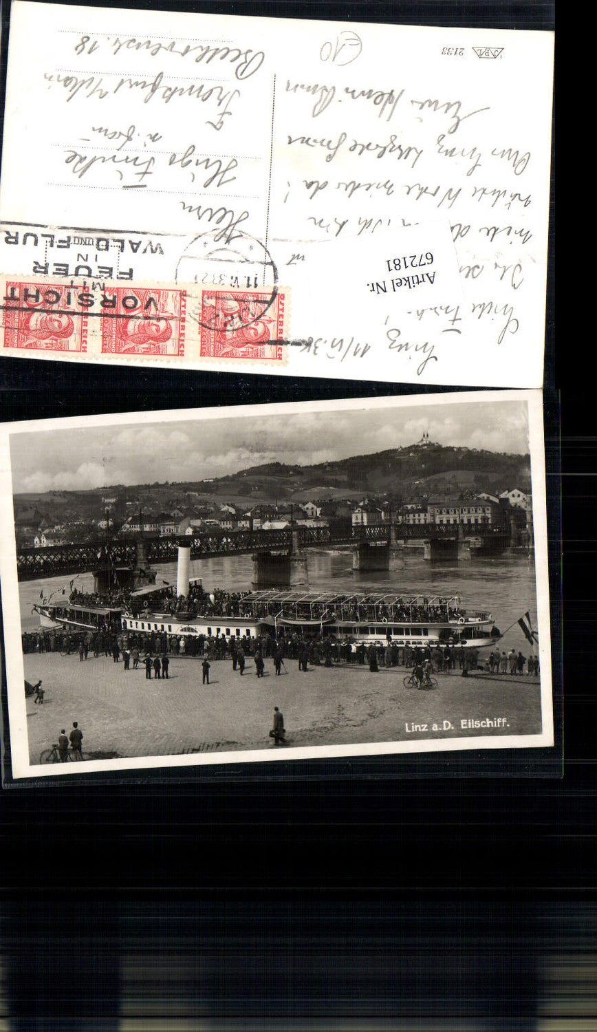 672181,Linz an der Donau Eilschiff Dampfer Urfahr