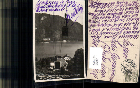 672467,Foto Ak Kanzelbahn Talstation Treffen am Ossiacher See Aichelberghof Grand Hotel
