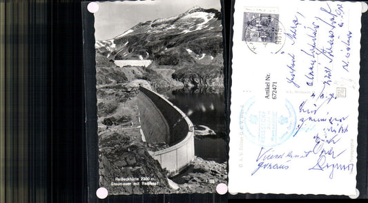 672471,Foto Ak Mühldorf Reißeckhütte Staumauer mit Radlkopf Talsperre