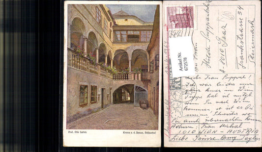 672578,Künstler Ak Otto Luhnde Krems a. d. Donau Fellnerhof