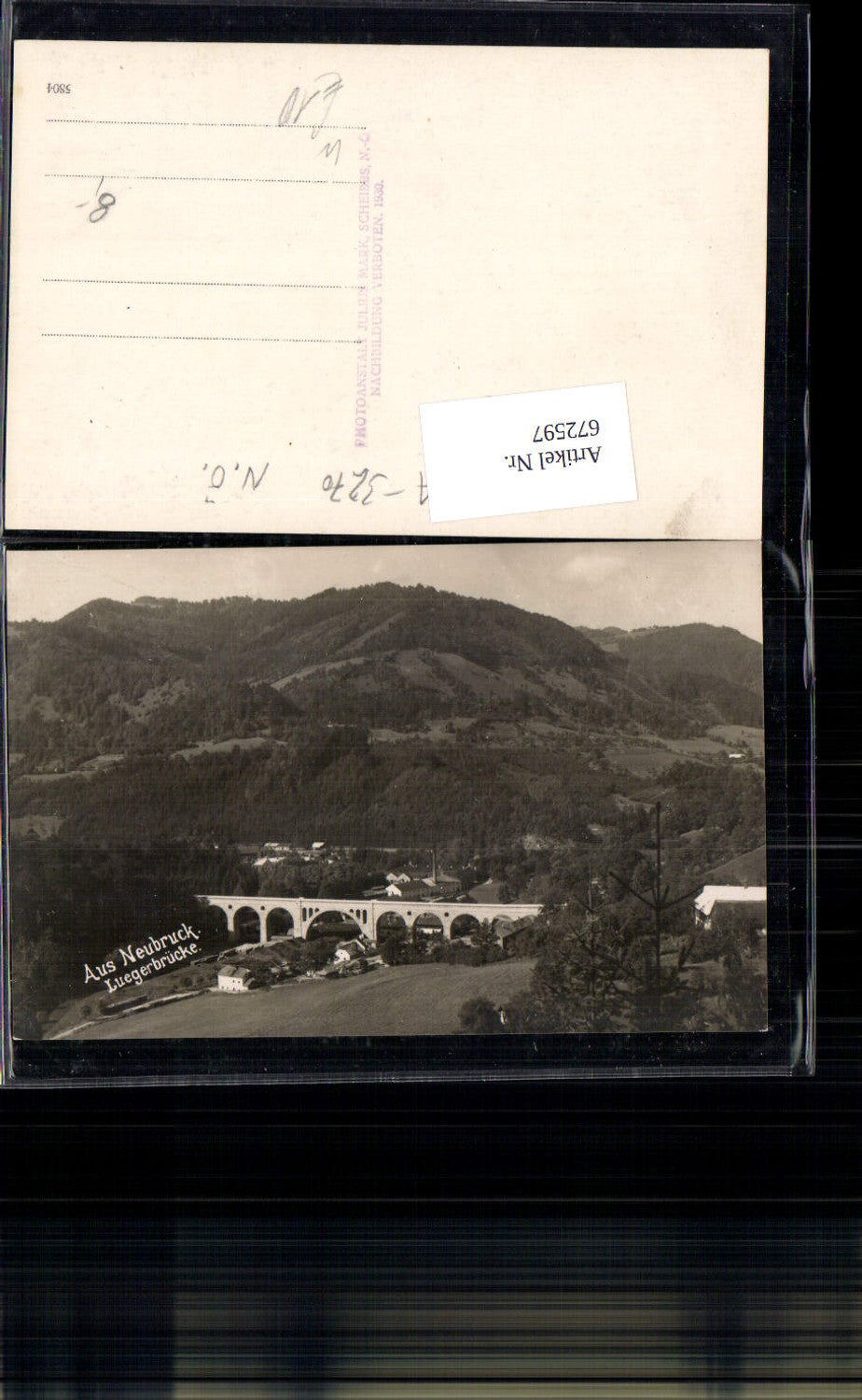 672597,Foto Ak Aus Neubruck Luegerbrücke Brücke Scheibbs