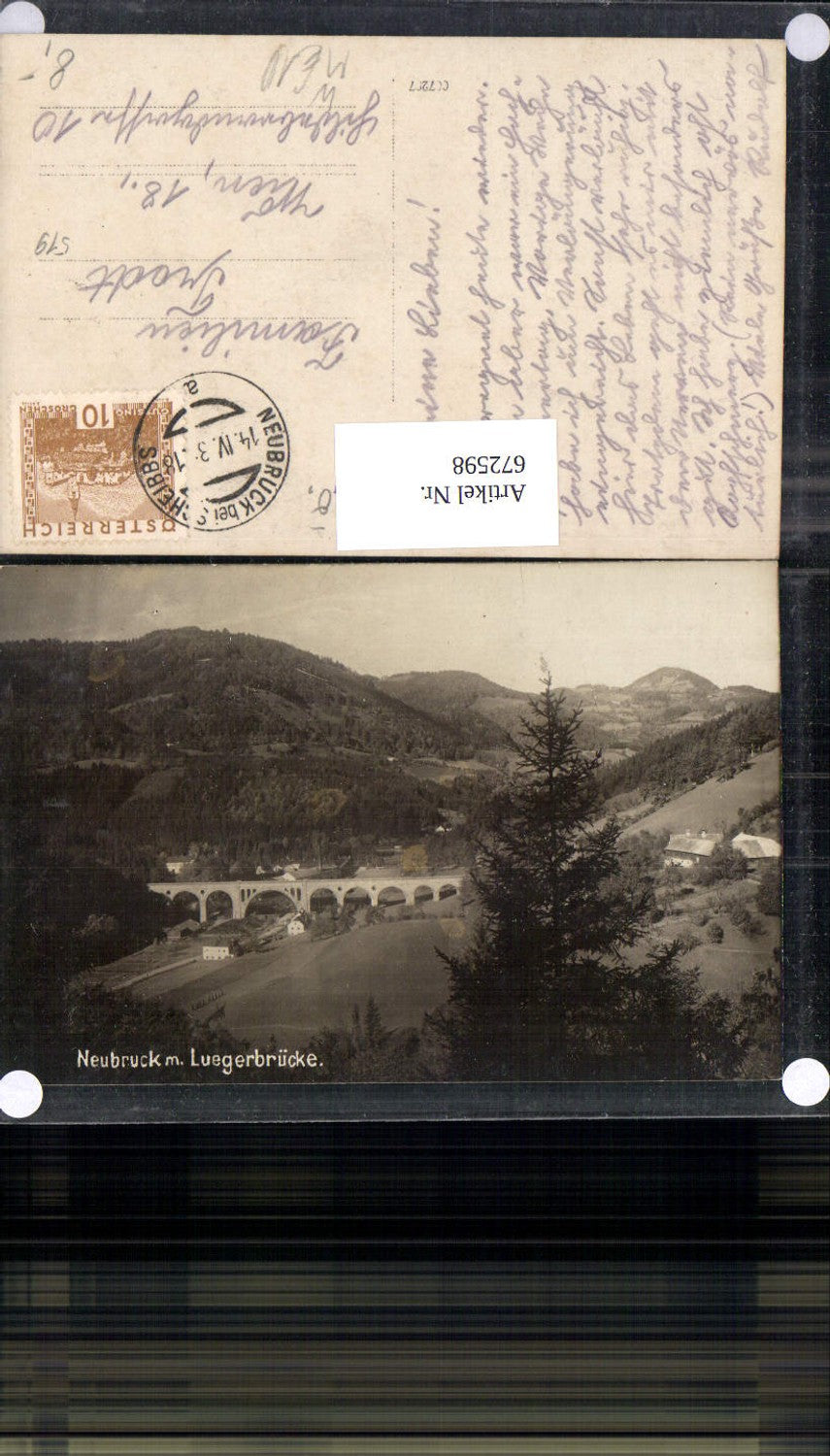 672598,Foto Ak Aus Neubruck Luegerbrücke Brücke Scheibbs