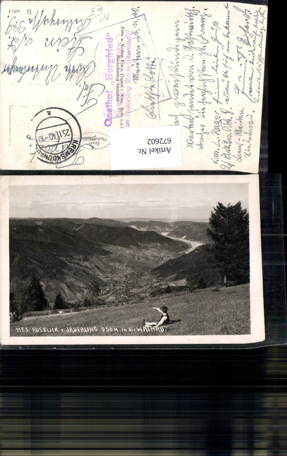 672602,Foto Ak Ausblick v. Jauerling i. d. Wachau Oberndorf an der Melk Feldpost