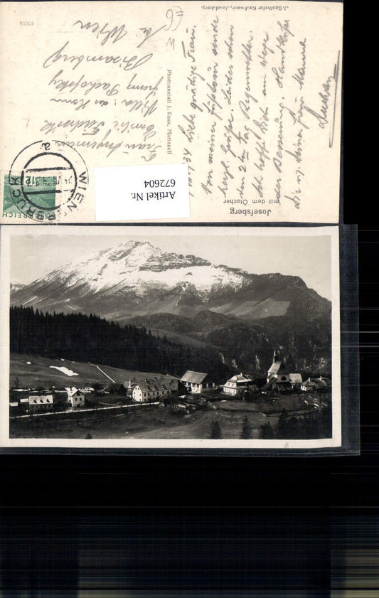 672604,Foto Ak Josefsberg mit dem Ötscher Mitterbach am Erlaufsee