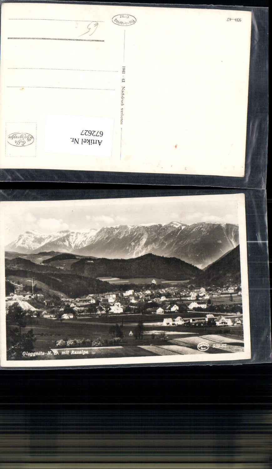 672627,Foto Ak Gloggnitz mit Raxalpe
