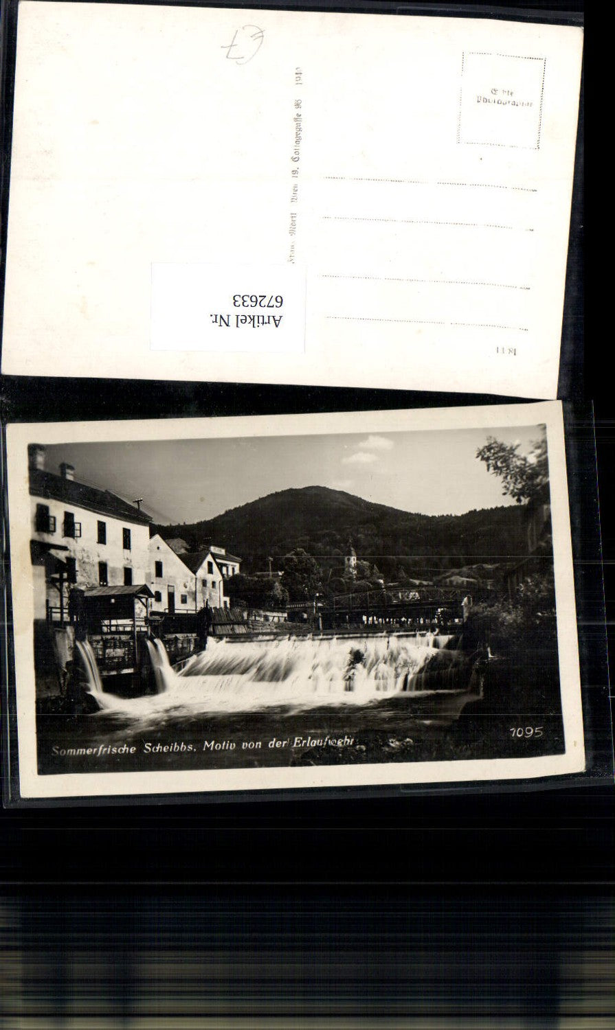 672633,Foto Ak Scheibbs Motiv von der Erlaufwehr