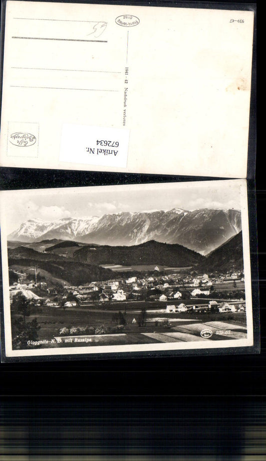 672634,Foto Ak Gloggnitz mit Raxalpe